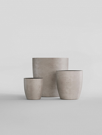 VASE 3 CONCRETE WHITE