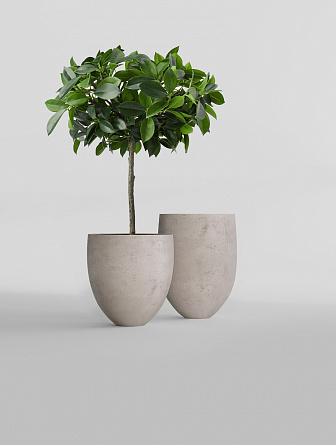 BARREL CONCRETE WHITE