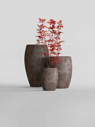 OVAL TAUPE CONCRETE