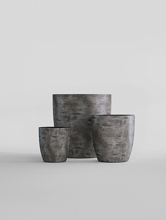 VASE 3 CONCRETE GREY DARK