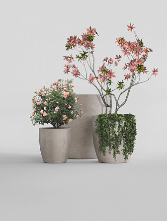 VASE 3 CONCRETE WHITE