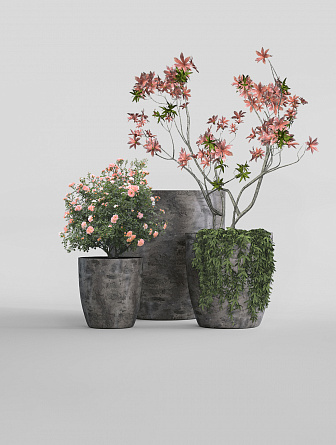 VASE 3 CONCRETE GREY DARK