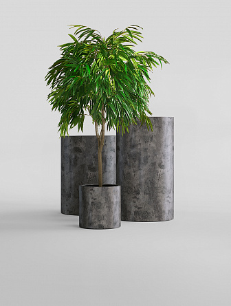 CYLINDER CONCRETE GREY DARK